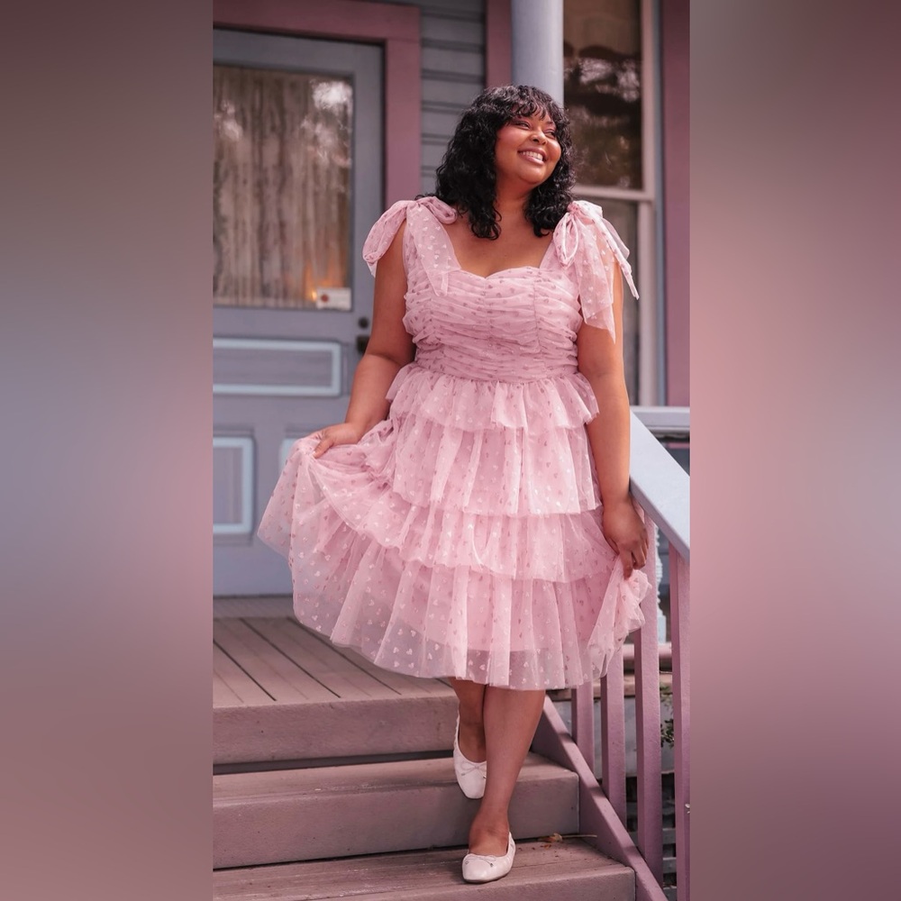 Jessakae Valentina Dress- pink with glitter hearts